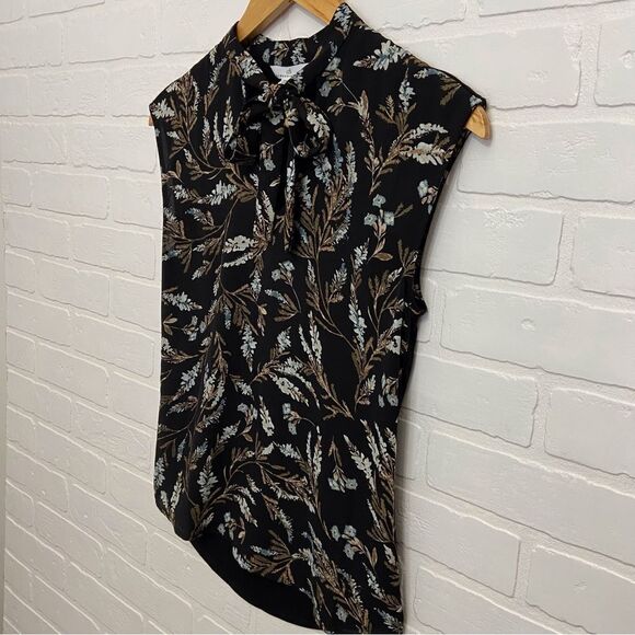 2/40$ CAMBER &Grace black sleeveless bow tie detail top shirt classic office XXS - Picture 5 of 13